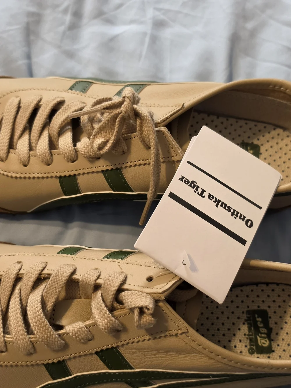 Onitsuka Tiger by Asics Beige and Olive Green Low-Top Sneakers